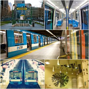 Entrée de métro parisien d'Hector Guimard à Square-Victoria station,l'intérieur des futures rames Azur, une rame MR-73 à Montmorency station, 2 MR-73 à Plamondon station, Céramique murale "Le poète dans l'univers" à Crémazie station. © Alexcaban via wikimedia Entrée de métro parisien d'Hector Guimard à Square-Victoria station,l'intérieur des futures rames Azur, une rame MR-73 à Montmorency station, 2 MR-73 à Plamondon station, Céramique murale "Le poète dans l'univers" à Crémazie station. © Alexcaban via wikimedia